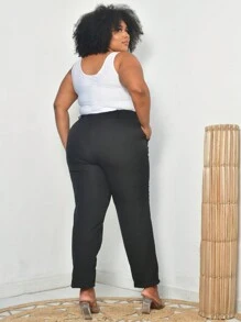 Plus Size Pants - màu đen - Xem 4