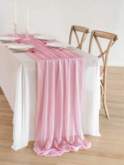 1 st/5 st ljusrosa duk med skönhetsgasväv, rosa tema födelsedagsdekor, bordsdekoration, bröllopsdekorationer, ljusrosa bordsduk, vinterdekoration, bröllopsgasväv, juldekorationer julduk, julrumsdekoration, juldekoration, alla hjärtans dag, nyår 2026