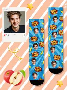 1 par de calcetines personalizados para hombres con cualquier rostro, calcetines personalizados con foto para chicos guapos y chicas hermosas, calcetines de pareja personalizados con imagen interesante, apropiado para el Día de San Valentín, regalos de cumpleaños y otras ocasiones, divertidos, locos, anime, multicolor