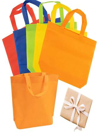 6/10 ชิ้น,Reusable Non-Woven Party Favor Bag,tote กระเป๋าจำนวนมากพร้อมที่จับ Rainbow Goodies ของขวัญถุงสำหรับงานแต่งงานวันเกิด