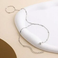 1入流行海灘鍊式戒手組合，復古細鍊連接指環女士配飾 - 手鍊 - 查看 7