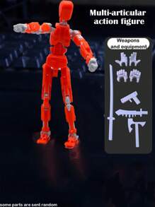 13 Joints Movable Action Figure Doll Model Robot Building Blocks Toy, 13 Joints Movable 3D Toy Dog DIY Assembly Toy, 360 Degree Flexible Joints