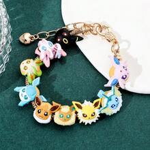 pocket monsters Anime Pokemon Bộ Trang Sức Hoạt Hình Dễ Thương Hình Eevee Kim Loại Men Huy Hiệu Thổ Cẩm Eevee Hạt Tự Làm Vòng Tay Kawaii Bộ Trang Sức Phụ Kiện - Màu xanh nhạt - Xem 5