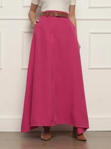 Women Skirts - 玫紅色 - 查看 1