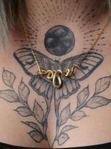 1 件简约时尚蛇形吊坠项链，适合男女，日常佩戴和礼物