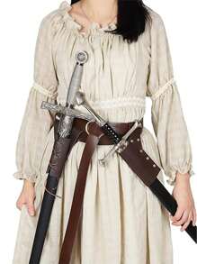 Bộ 3 phụ kiện thời Phục Hưng, bao da kiếm bằng da PU thời Trung cổ cổ điển và thắt lưng cho lễ hội hóa trang - A - Xem 5