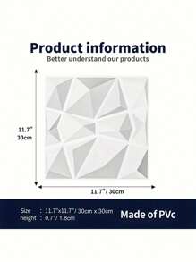 Miếng Dán Tường 3D, Tấm Dán Tường 3D PVC Trắng Để Trang Trí Tường Nội Thất, Cho Phòng Khách, Phòng Ngủ, Khách Sạn, Văn Phòng, Trang Trí Nhà Cửa - trắng - Xem 8