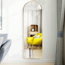 LIVINGANDHOME Living And Home Arch Full Length Wall Mirror - Gold - View 4