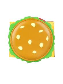 Billetera plegable con diseño en forma de hamburguesa para mujer, billetera y portacartas de diseñador para mujer, billetera pequeña, billetera linda