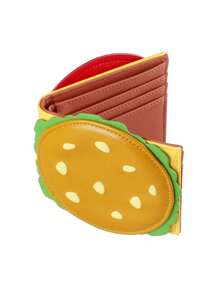 Billetera plegable con diseño en forma de hamburguesa para mujer, billetera y portacartas de diseñador para mujer, billetera pequeña, billetera linda