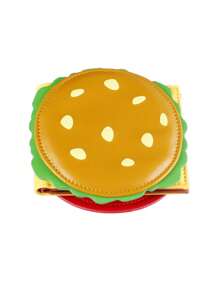 Billetera plegable con diseño en forma de hamburguesa para mujer, billetera y portacartas de diseñador para mujer, billetera pequeña, billetera linda