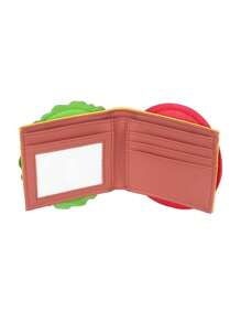 Billetera plegable con diseño en forma de hamburguesa para mujer, billetera y portacartas de diseñador para mujer, billetera pequeña, billetera linda