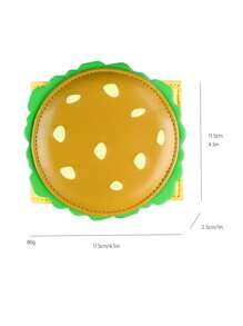 Billetera plegable con diseño en forma de hamburguesa para mujer, billetera y portacartas de diseñador para mujer, billetera pequeña, billetera linda