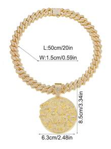 LIGHTSOME 鑽石精緻字母自製圓形獎章項鍊，圓星形設計，冰裂光芒閃爍，珠寶項鍊 - Pendant - 查看 9