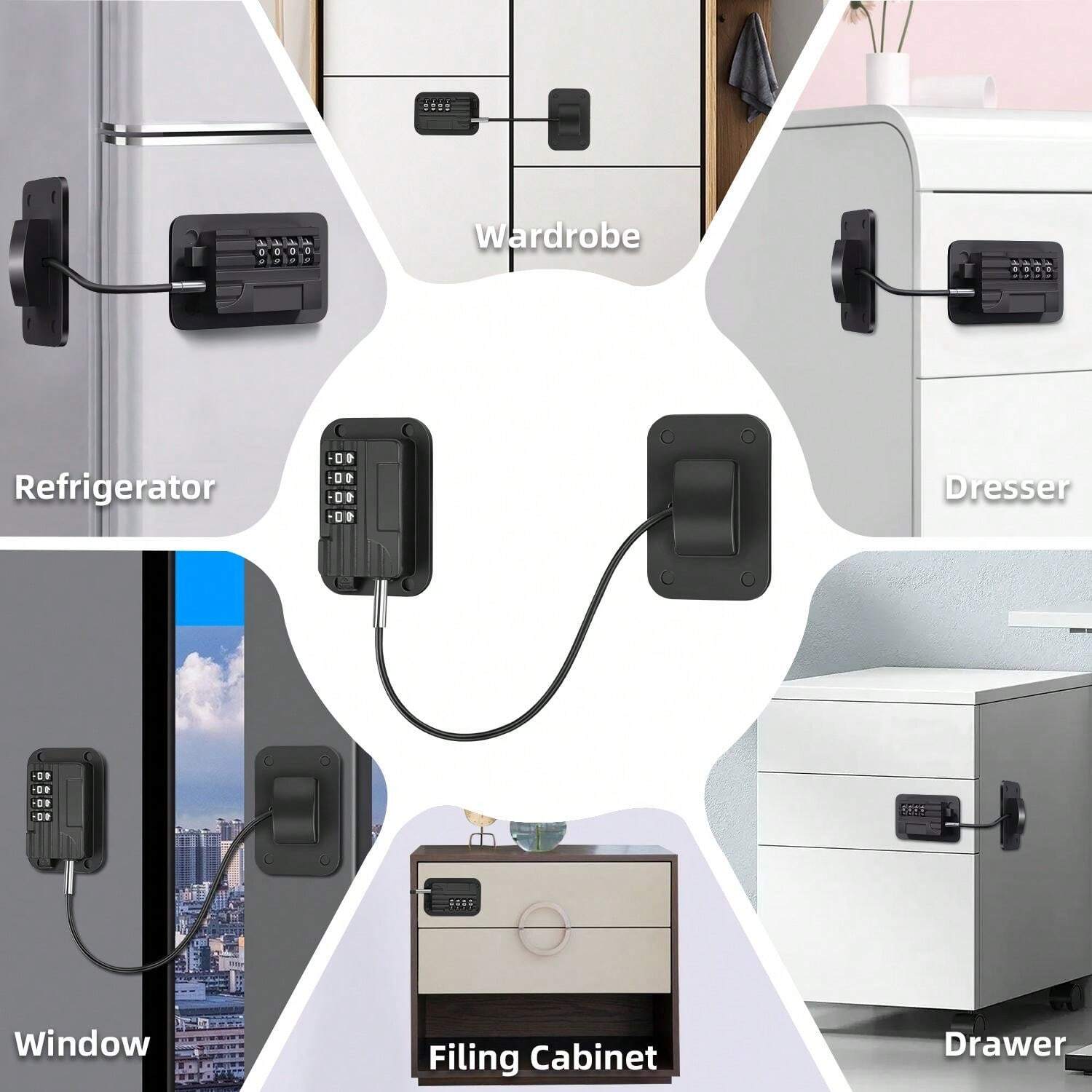 Kühlschrank Schloss, verbessertes KombinationsSchloss für Kühlschrank