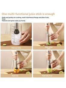 1pc 304 Stainless Steel Ice Crushing And Juicing Muddler Tool Lemon Tea Storm Handmade Ice Breaker - Silver - View 3
