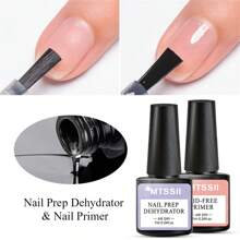4Pcs/Set Complete Nail Care Set - Nail Prep Dehydrator, Acid-Free Primer, Top & Base Coat Function Gel Healthier Nails And Long-Lasting Polish