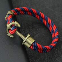 51Luckind Wikinger Herren Armband mit Seil Doppelschicht und einfachem Haken, Punk Schmuckzubehör für ihn, Piraten Nautikal Armband