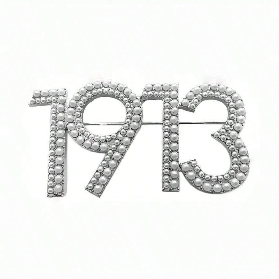 1pc 1913 Sorority Sister Pin / 1908 Women's Brooch / Ladies Resilience Social Pin, Unique Decorative Accessory For Women's Jewelry - White - View 1