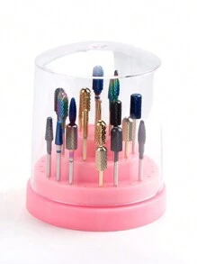 48-Slot Round Nail Drill Bit Storage Box, Empty Polishing Head Organizer, Manicure Accessories Tool - Multicolor - View 1