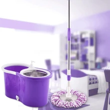 Trapeador Giratorio Magico Con Bote + Trapeador Importadora Tim ChengLeody - Morado - Ver 1