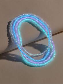 5pcs/set Minimalist Beaded Anklet - Multicolor - View 5