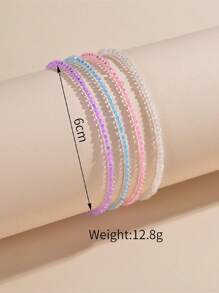 5pcs/set Minimalist Beaded Anklet - Multicolor - View 4