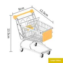 1pc Mini Simulation Supermarket Shopping Cart, Hand Push Cart, Pretend Play Model Toy, Storage Cart - Multicolor - View 9