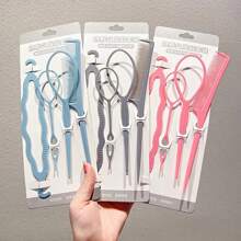 4pcs/Set Kids Morandi Color Hair Braiding Tools Set, Including Styling Board, Comb, Hook And Hair Bun Maker