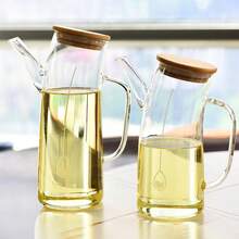 1 botella dispensadora de aceite y vinagre de vidrio de 850ml/550ml con asa, herramienta de cocina, botella de almacenamiento, botella de condimento, botella de salsa de soja - multicolor - Ver 2