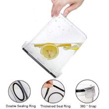 THELIFE 2/4 件谷物储存容器套装 - 塑料密封食品储存容器，用于储存谷物、零食和糖 - 2.5 升/84.5 液体盎司 - 带标签谷物分配器，可放入洗碗机清洗 - 無色 - 查看 3