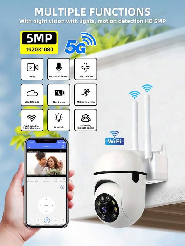 8MP 5MP 3MP 2MP 高清 1080P，双频 2.4G+5GWIFI 和 2.4GWIFI 可选配置室外室内摄像机、无线 WIFI 摄像机、监控摄像机、PTZ 摄像机、智能室外室内 PTZ 监控摄像机