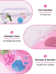 1pc Inflatable Crab Shaped Swim Ring With Handles And Breathable Mesh For Floating On Water, Adding Fun To Summer Water Play!  Children's Inflatable - Inflatable Crab - View 4