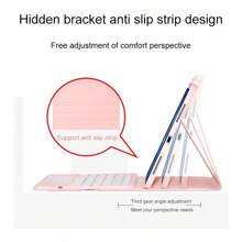 Funda con teclado Bluetooth desmontable compatible con Samsung Galaxy Tab, color rosa bebé, con soporte para S Pen incorporado, funda para teclado inalámbrico delgada y desmontable, activación/suspensión automática, compatible con Samsung Tab A9 Plus/S9 FE/S9 FE Plus/S9/S9 plus/S6 lite/A8/S8/S7/A7/S7 FE/S7 Plus/S8 Plus/S8 Ultra - Rosa - Ver 5