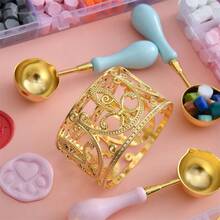 1個爐子+1個封蠟匙，歐式洛麗塔空心爐子，金屬燭台，復古爐架，適用於聖誕節/信封封蠟/藝術DIY熔化封蠟工具 - 混合色 - 查看 8