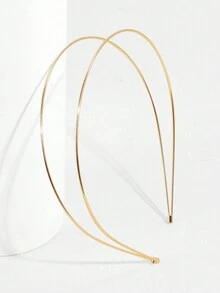 1入組雙層合金髮箍，金屬亮澤薄條疊加極簡風髮箍 - 多色 - 查看 3