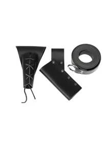 Bộ 3 phụ kiện thời Phục Hưng, bao da kiếm bằng da PU thời Trung cổ cổ điển và thắt lưng cho lễ hội hóa trang - A - Xem 4