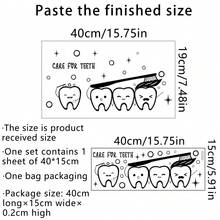 1入組英文標語牙刷和泡泡牆貼，浴室背景牆裝飾