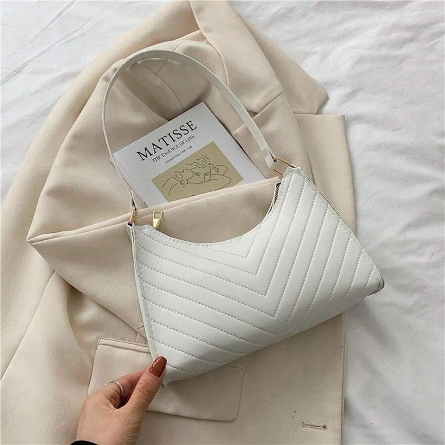 BEGUETE WOMEN'S BAG WITH EMBROIDERED V HANDLE - trắng - Xem 1