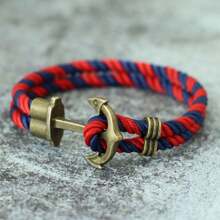 51Luckind Wikinger Herren Armband mit Seil Doppelschicht und einfachem Haken, Punk Schmuckzubehör für ihn, Piraten Nautikal Armband