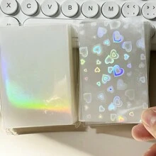 61x91mm 50pcs/Pack Matte Card Sleeves,CPP Laser Heart Holo Postcards 3 Inch Top Load Bags Back To School - Multicolor - View 1
