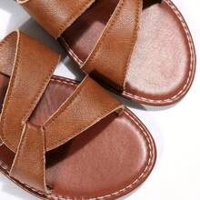 Women's Fashion Casual Outdoor Sports Flat Sandals, Round Toe Low Heel Beach Slippers, European And American Style, Summer
