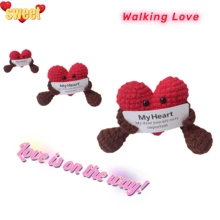 1 Handmade Crochet Doll Gift, With Three Types, Growing Love, Walking Love, And  Potato Lovers, Each Containing A Red Heart Shape, Can Be Used As A Table Or Car Decoration, Or Carried Around In Pockets Or Bags For Playfulness Anytime. It's A Very Cute Gift To Give To Couples, Family Members, Or Anyone You Love, And It's A Great Way To Tell Them "My Dear, You Are Very Important". - Three Types Available - View 4