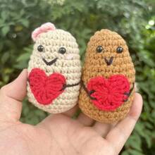 1 Handmade Crochet Doll Gift, With Three Types, Growing Love, Walking Love, And  Potato Lovers, Each Containing A Red Heart Shape, Can Be Used As A Table Or Car Decoration, Or Carried Around In Pockets Or Bags For Playfulness Anytime. It's A Very Cute Gift To Give To Couples, Family Members, Or Anyone You Love, And It's A Great Way To Tell Them "My Dear, You Are Very Important". - Three Types Available - View 10