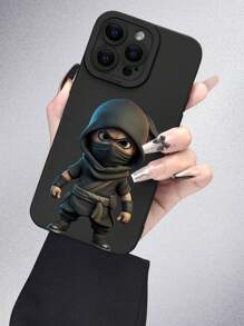 1 Stück schwarze TPU weiche Hülle mit Muster, matter Textur, voller Schutz gegen Staub und Wasser, kompatibel mit iPhone7/8/11/12/13/14/15/X/XR/Xs/Plus/Pro/Pro Max/SE3/Mini Serie