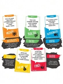 1 Box Party Game Cards, Adult Drinking Series Tabletop Card Games - Multicolor - View 7