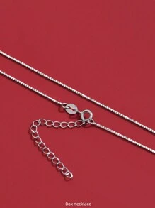 999 Sterling Silver Collarbone Necklace For Women, Silver Content: 92.5%, No Pendant, Stylish & Simple Chain Necklace, Versatile Accessory, Plated In Platinum, Ideal Gift For Friends, Mothers Valentines