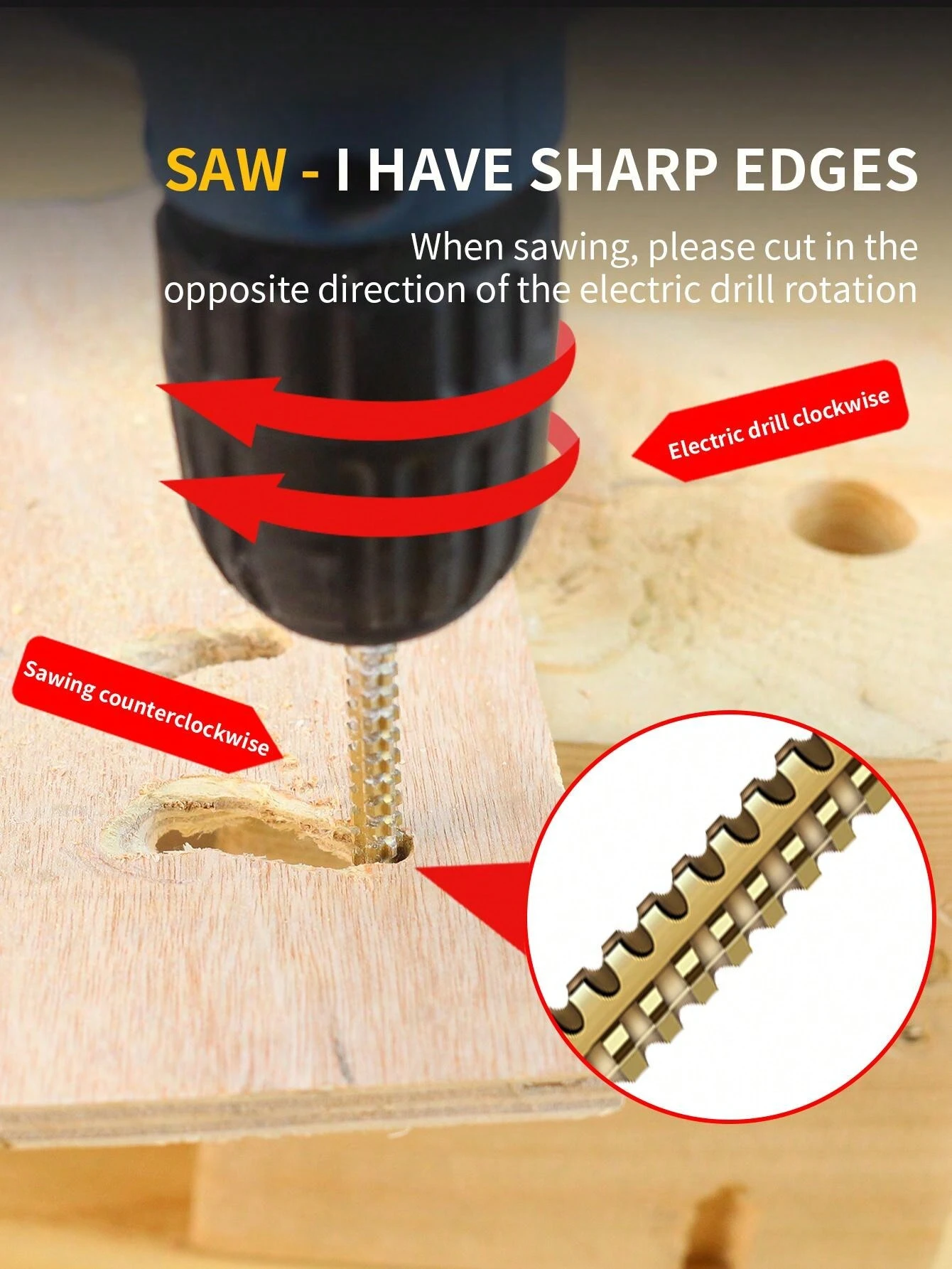 DAIEN 10pcs Multifunctional Combination Saw Drill Bit, Toothed Spiral ...