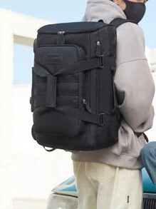 1pc Dual-Shoulder Backpack With Large Capacity, Designed Short-Distance Travel, College Students' Notebook/Laptop Carrier, Basketball Backpack, Weekend/Overnight Bag With Multiple Pockets, University Book Bag Gifts Fall Christmas Scream Bag Backpack Winter Christmas Gifts Travel Bag Laptop Thanksgiving Purse Holiday Computer Backpack Black Bag Backpack Dad Gifts Vacation Side Bags Satchel Bag Hip Bag Gifts Travel Essentials Bag School Bag Camping Gym Bag Sports Bag Summer Back To School Laptop Case The Sporty Life Men Bag Pack Hiking Bag Weekend Bag Backpacks Travel Must Haves Large Bag Springbreak Step Into Spring Beach Bag - Black - View 6