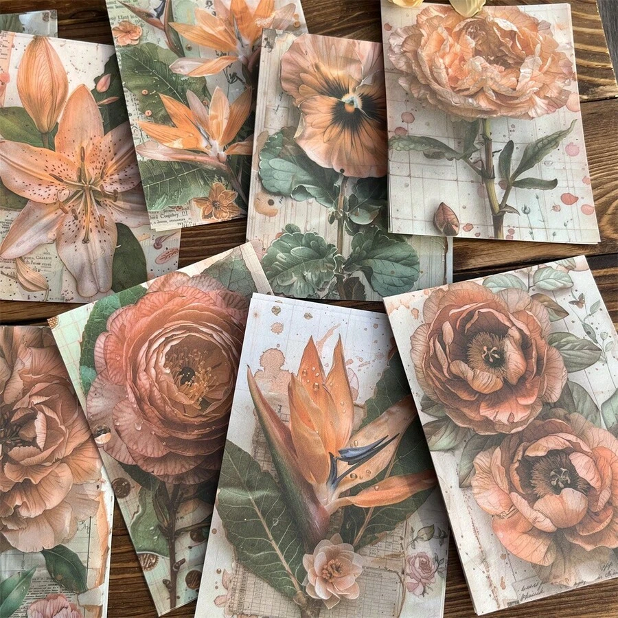 30pcs Vintage Botanical Theme Patterned Paper For Scrapbooking, Crafting, Decorating - Multicolor - View 1
